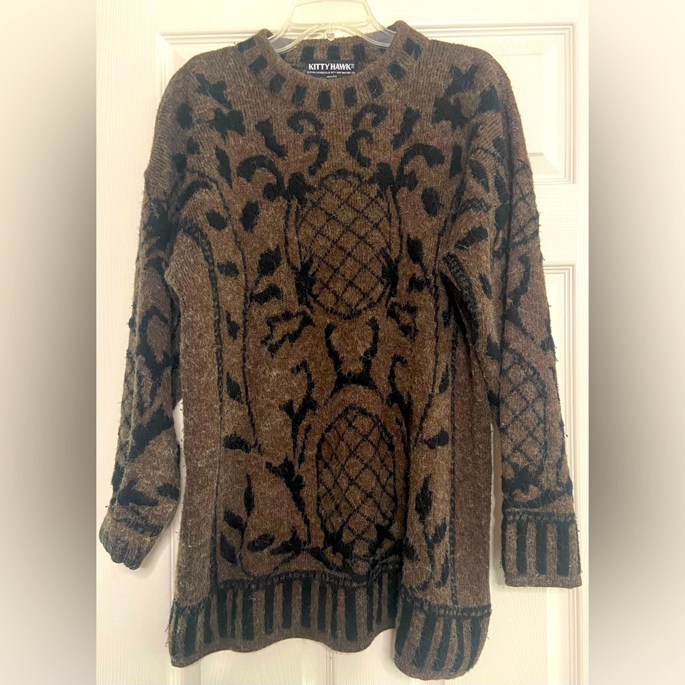 Vintage Kitty Hawk by Vivian Wang Floral Oversized Sweater Size Medium